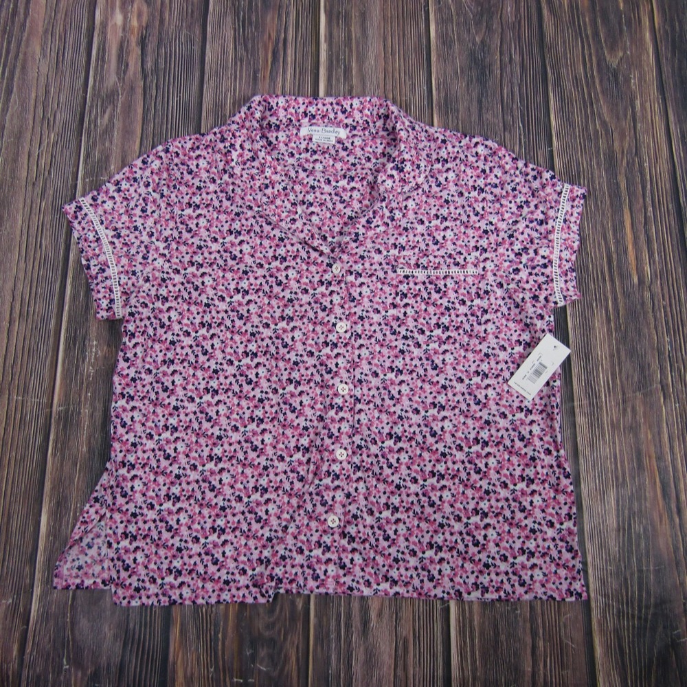 Vera‎ Bradley NEW NWT Womens XL Pink VB4056 Pink Floral Blouse Top